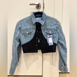 NWT H&M Mugler Cropped Jean Jacket Size S